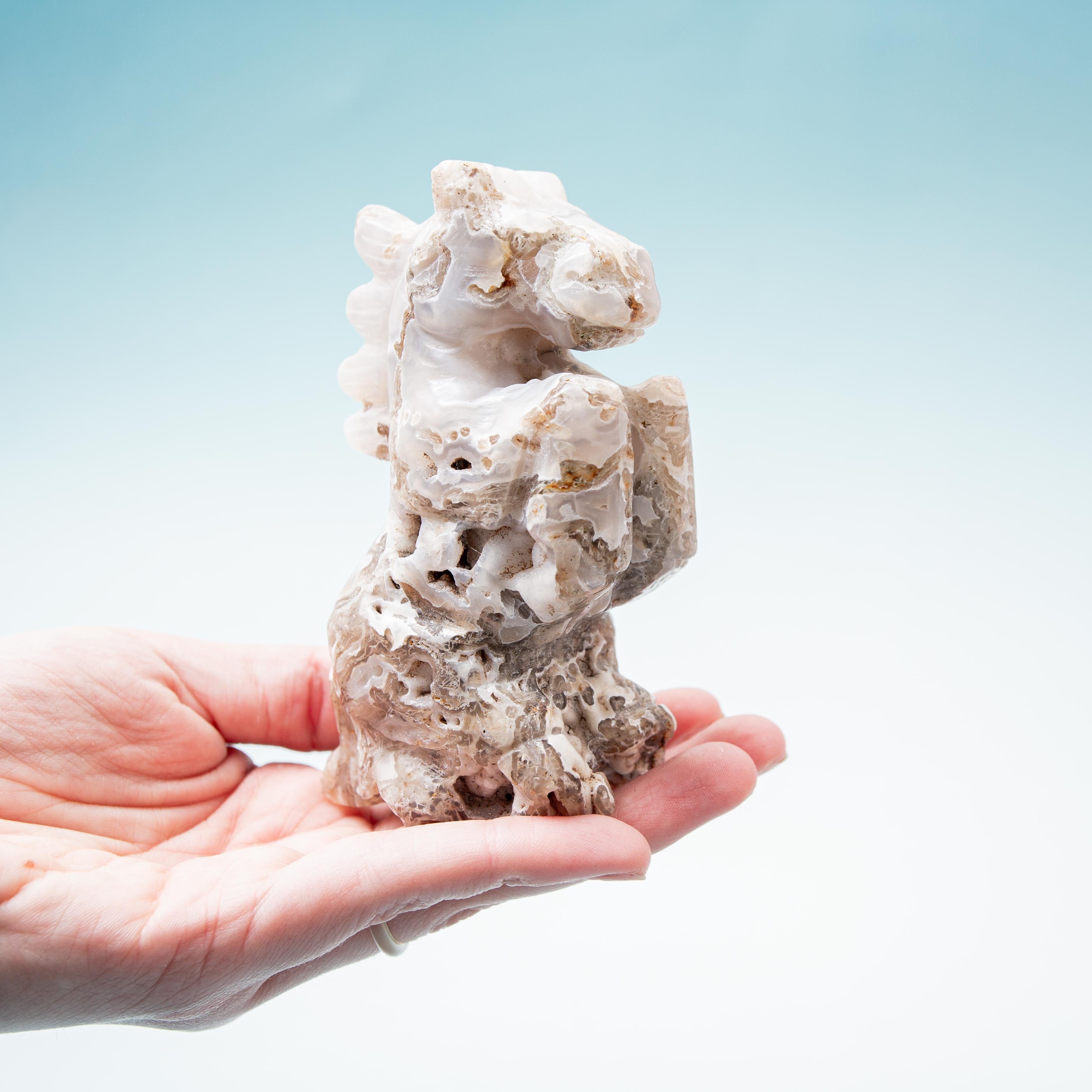 Moss Agate Horse- 10.5cm/292g (C)