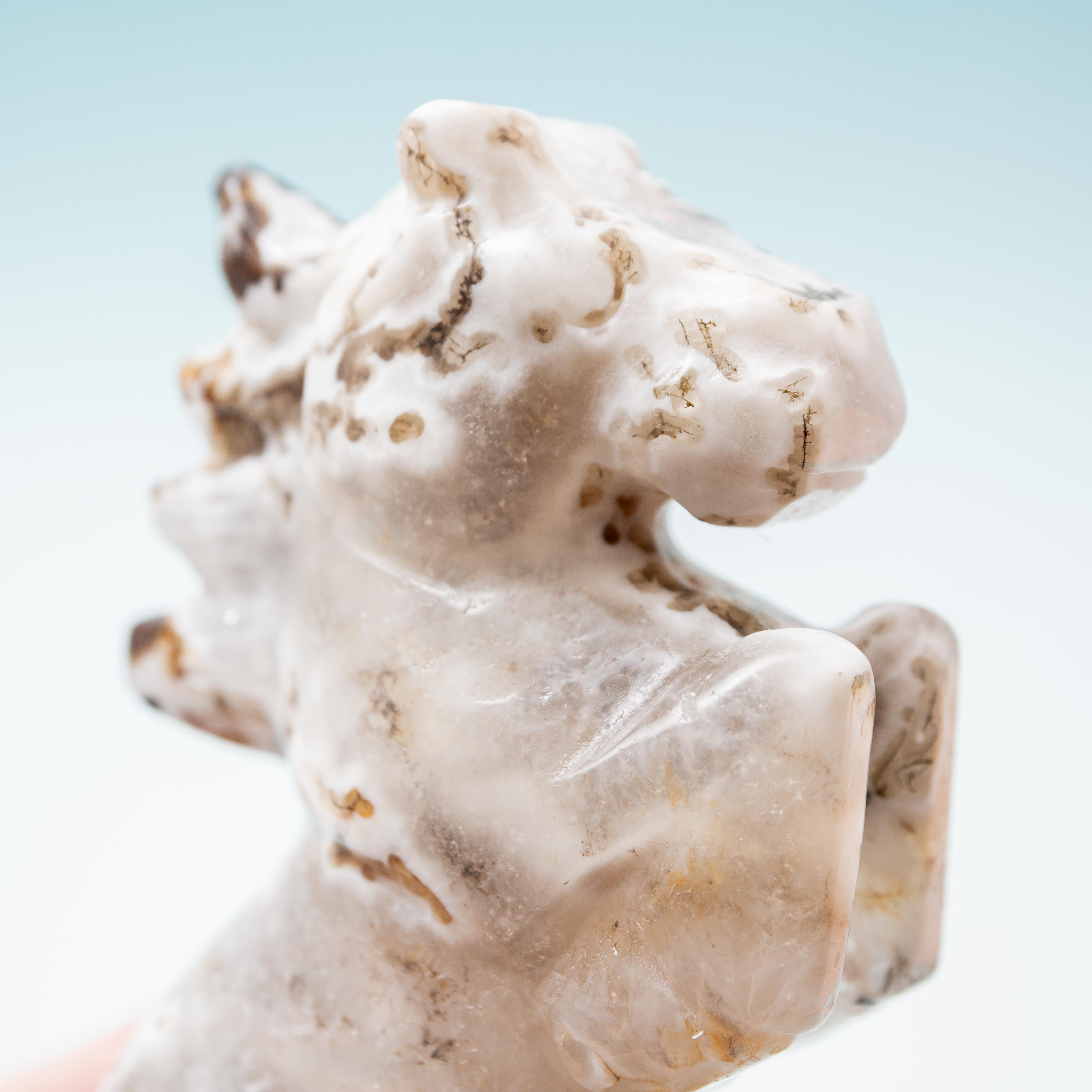Moss Agate Horse- 10.5cm/319g(D)