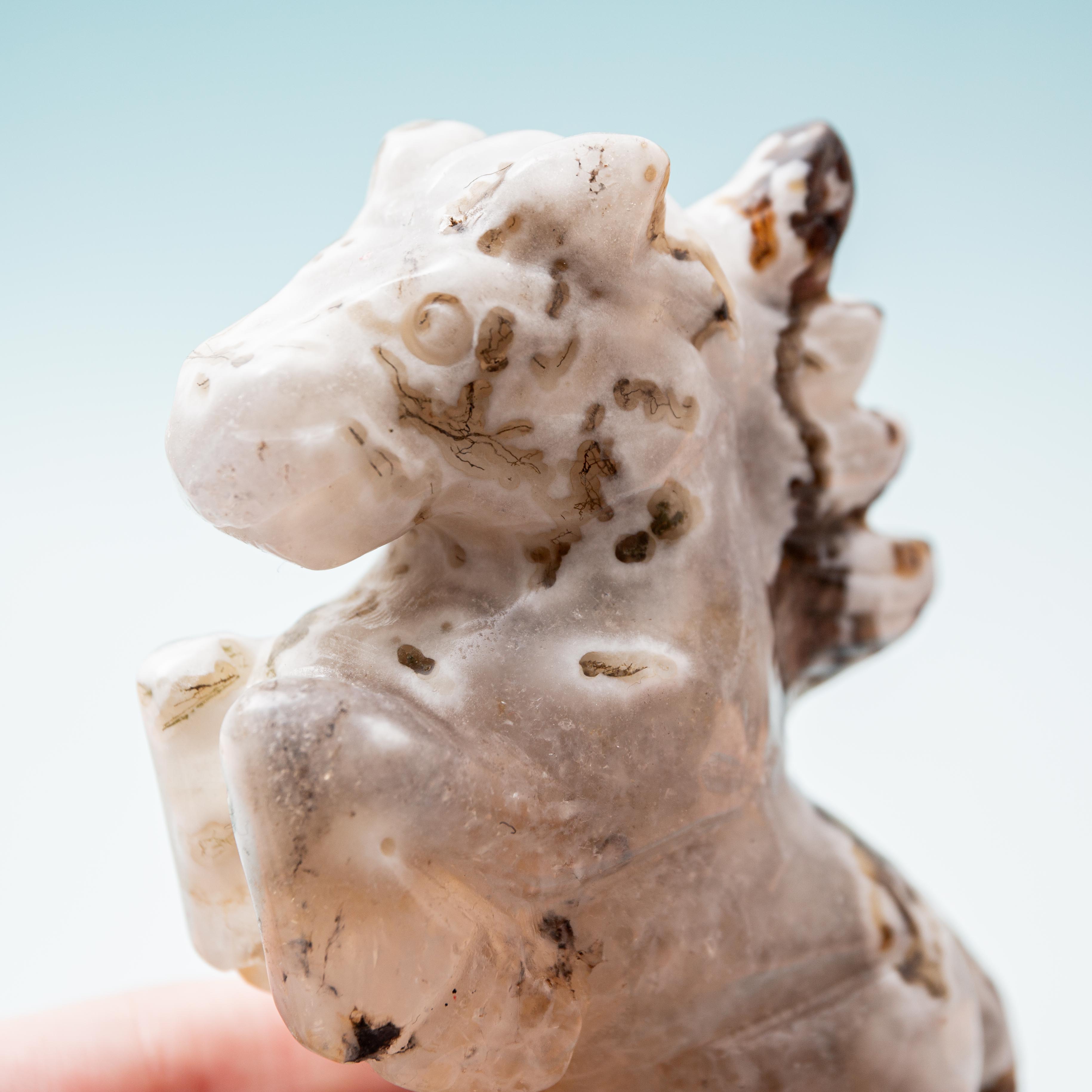 Moss Agate Horse- 10.5cm/319g(D)