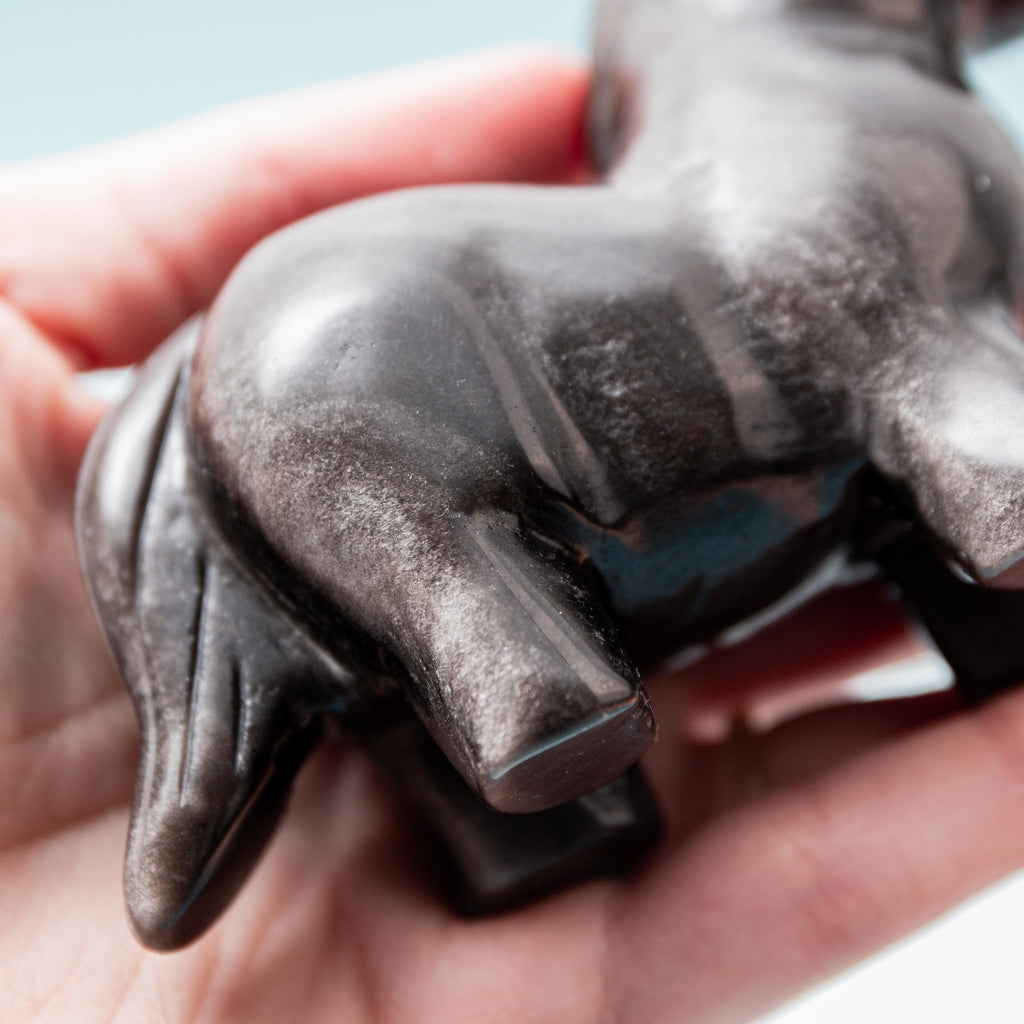 Silver Obsidian Horse - 10cm/247g