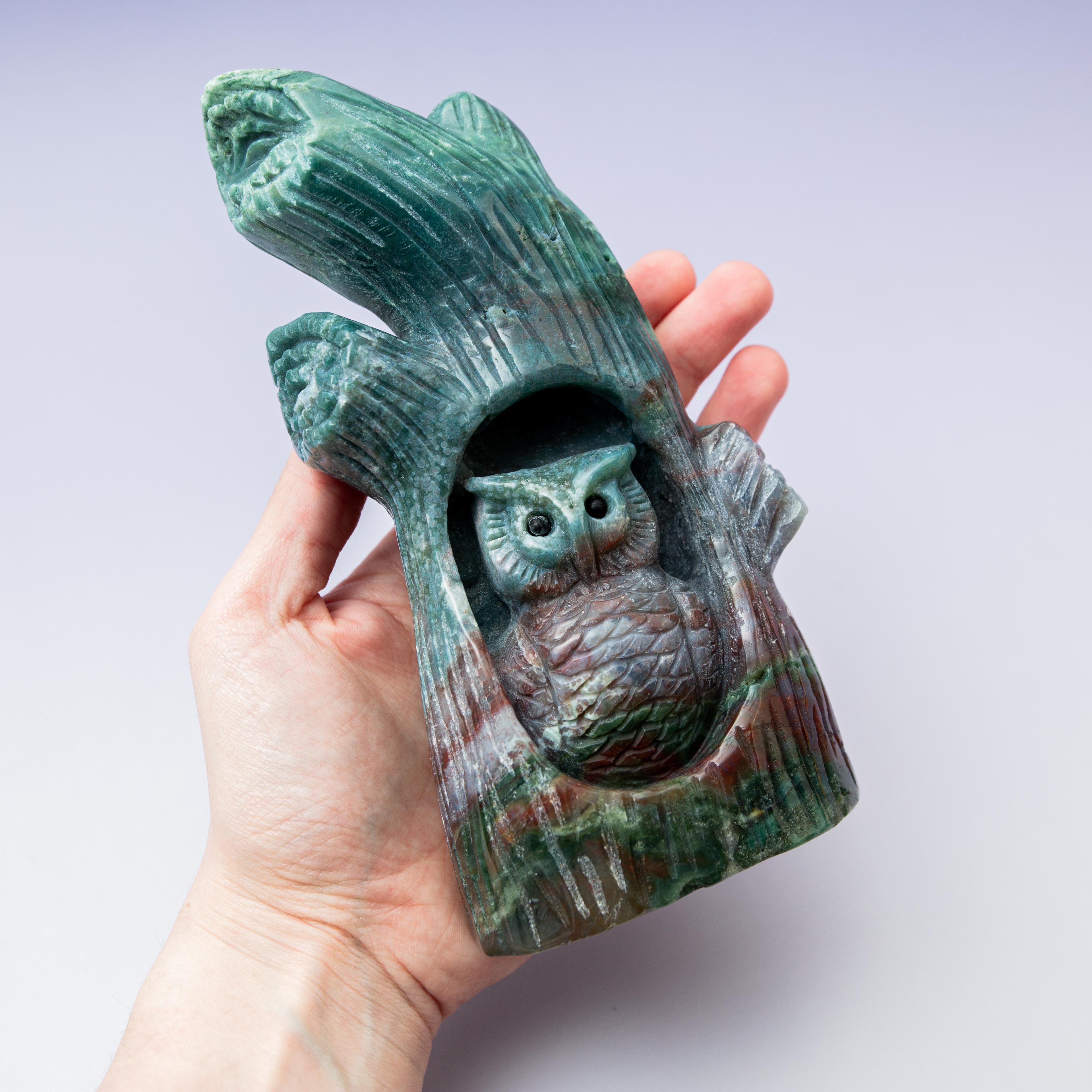 Indian Agate Owl -17cm/1kg