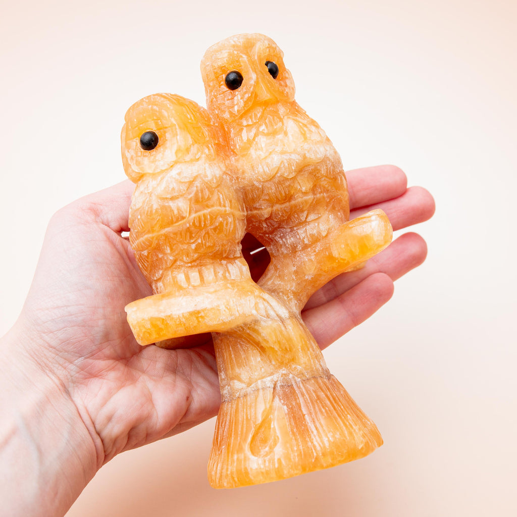 Yellow Calcite Owl - 15cm/688g