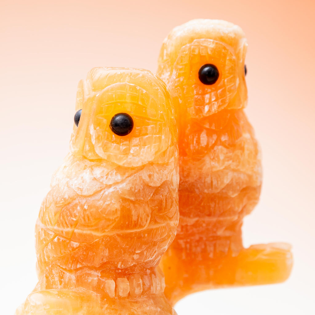 Yellow Calcite Owl - 15cm/688g