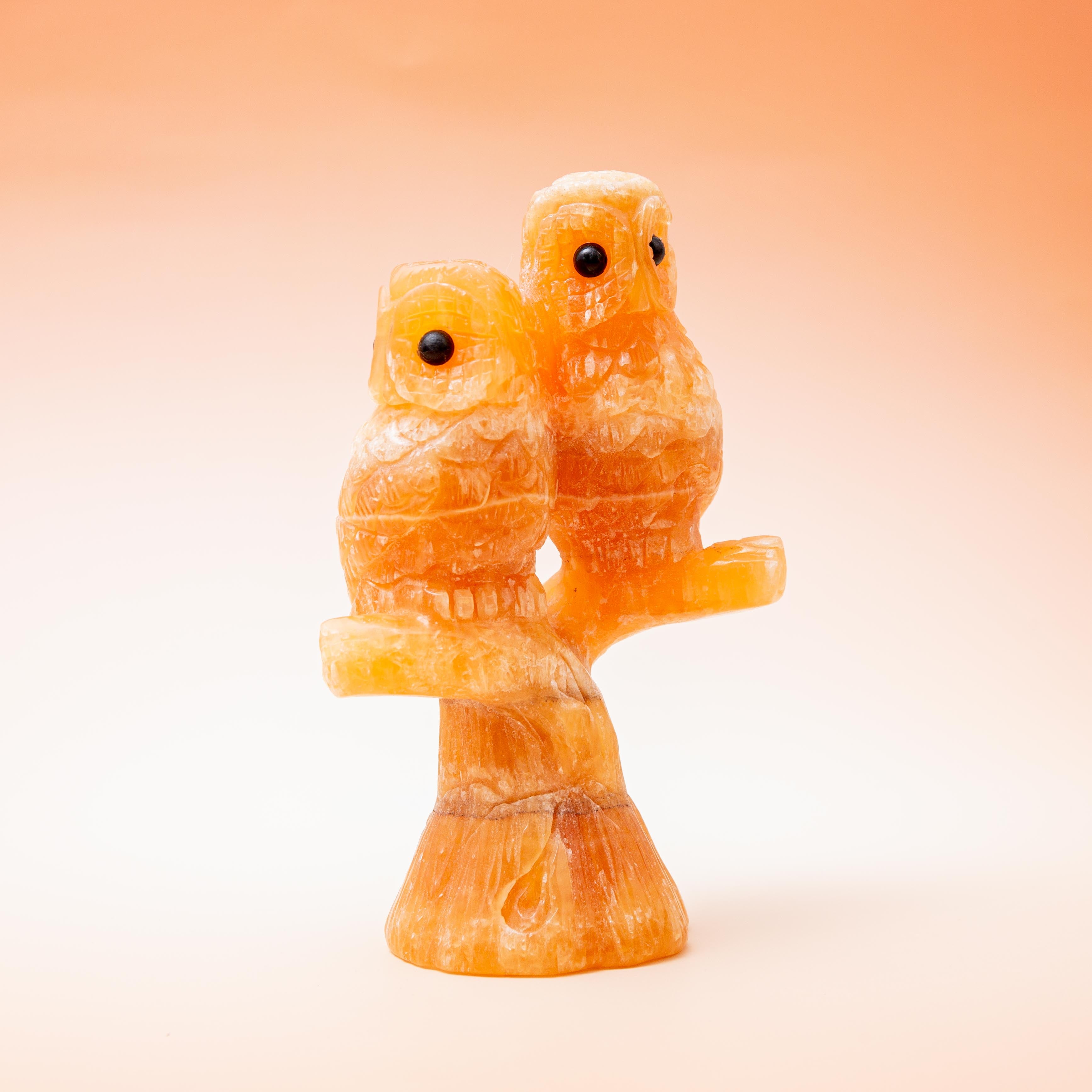 Yellow Calcite Owl - 15cm/688g