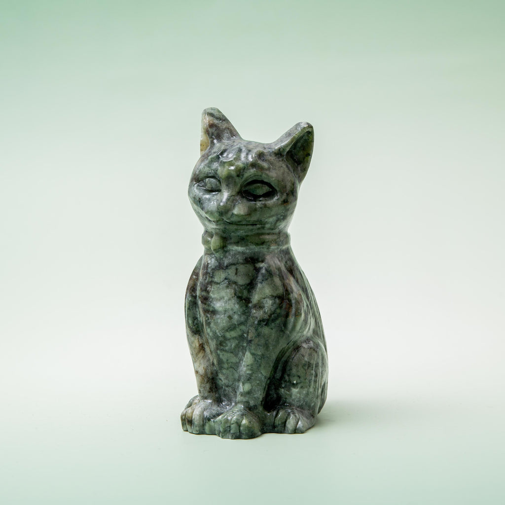 Serpentine Cat - 11.5cm/474g