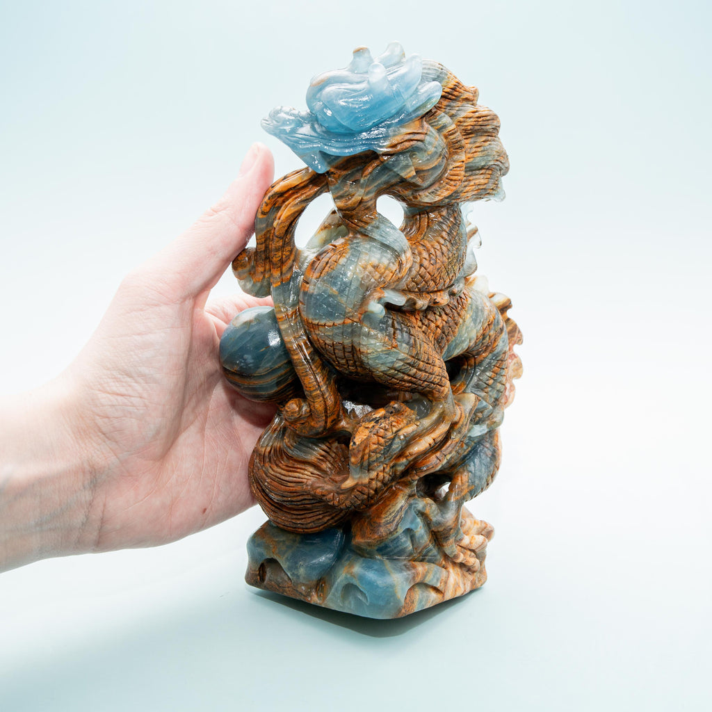 Blue Aragonite Dragon - 1006g/19cm