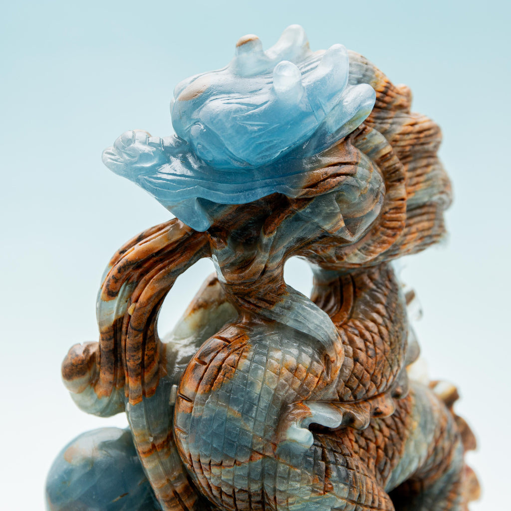 Blue Aragonite Dragon - 1006g/19cm