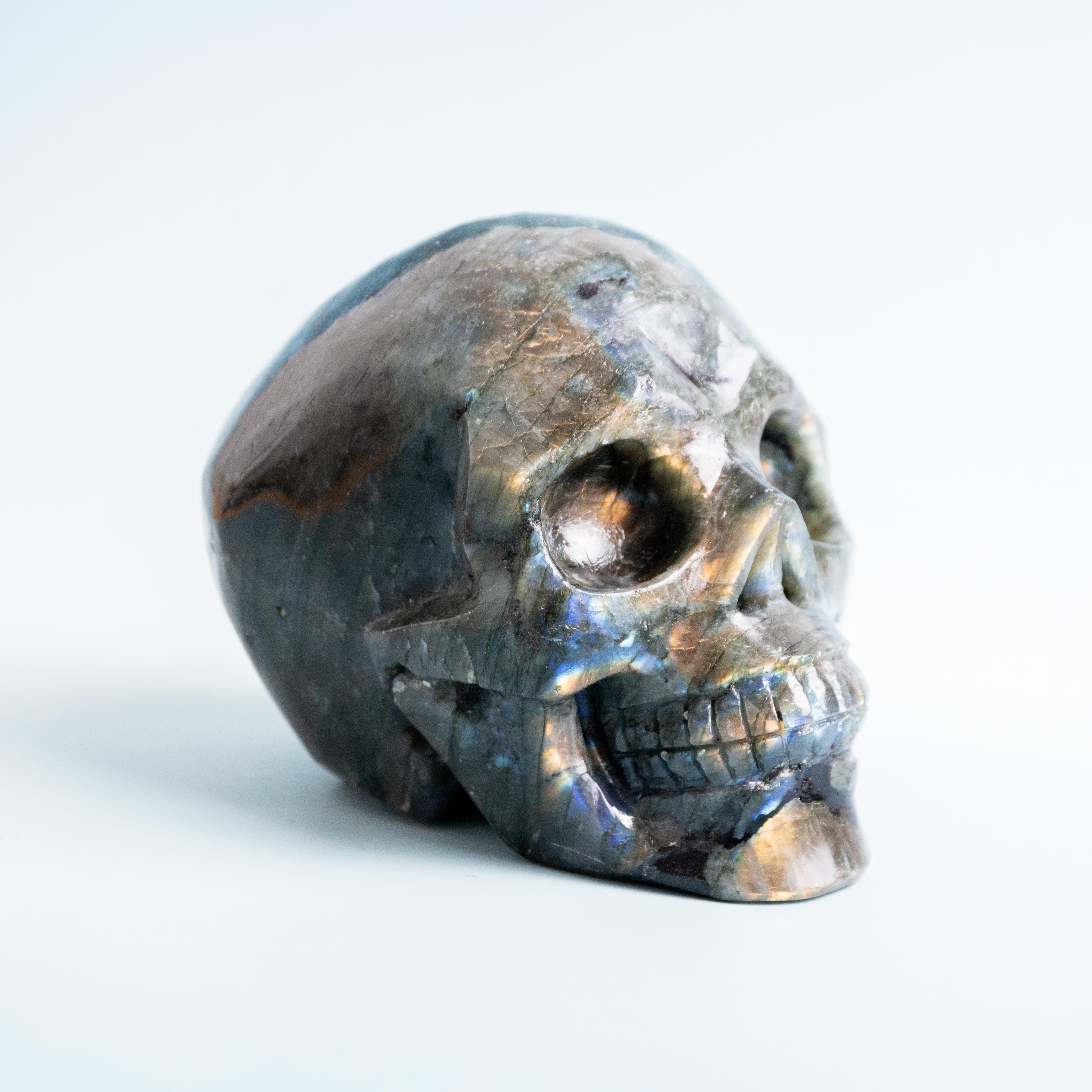 Labradorit Koponya - 1214g/13cm