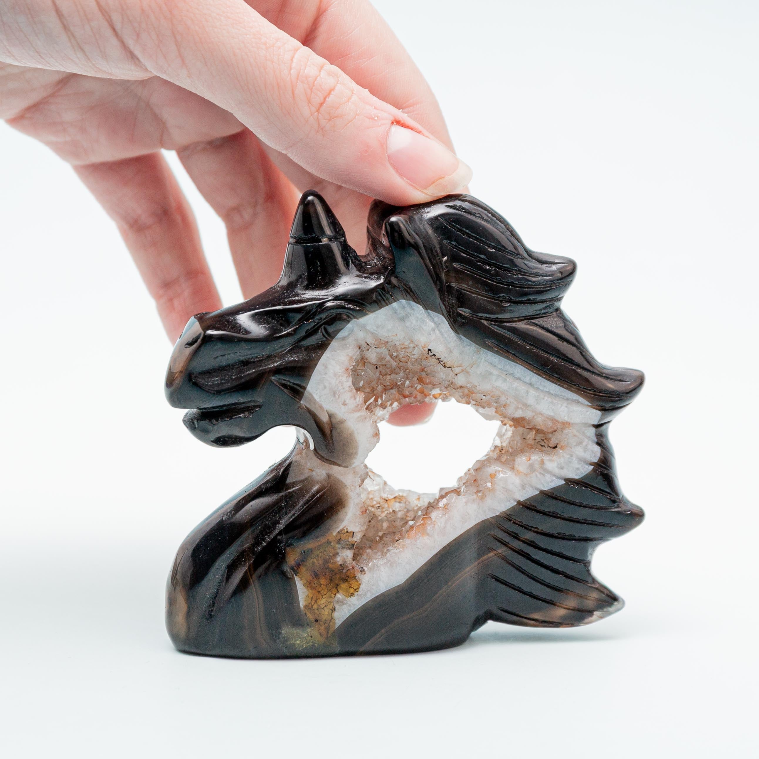Black Agate Unicorn - 202g/8cm