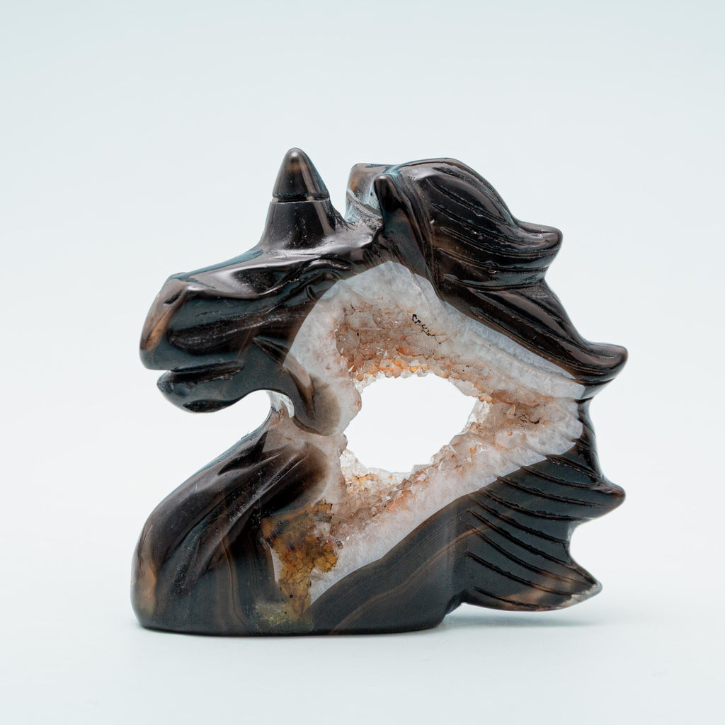 Black Agate Unicorn - 202g/8cm