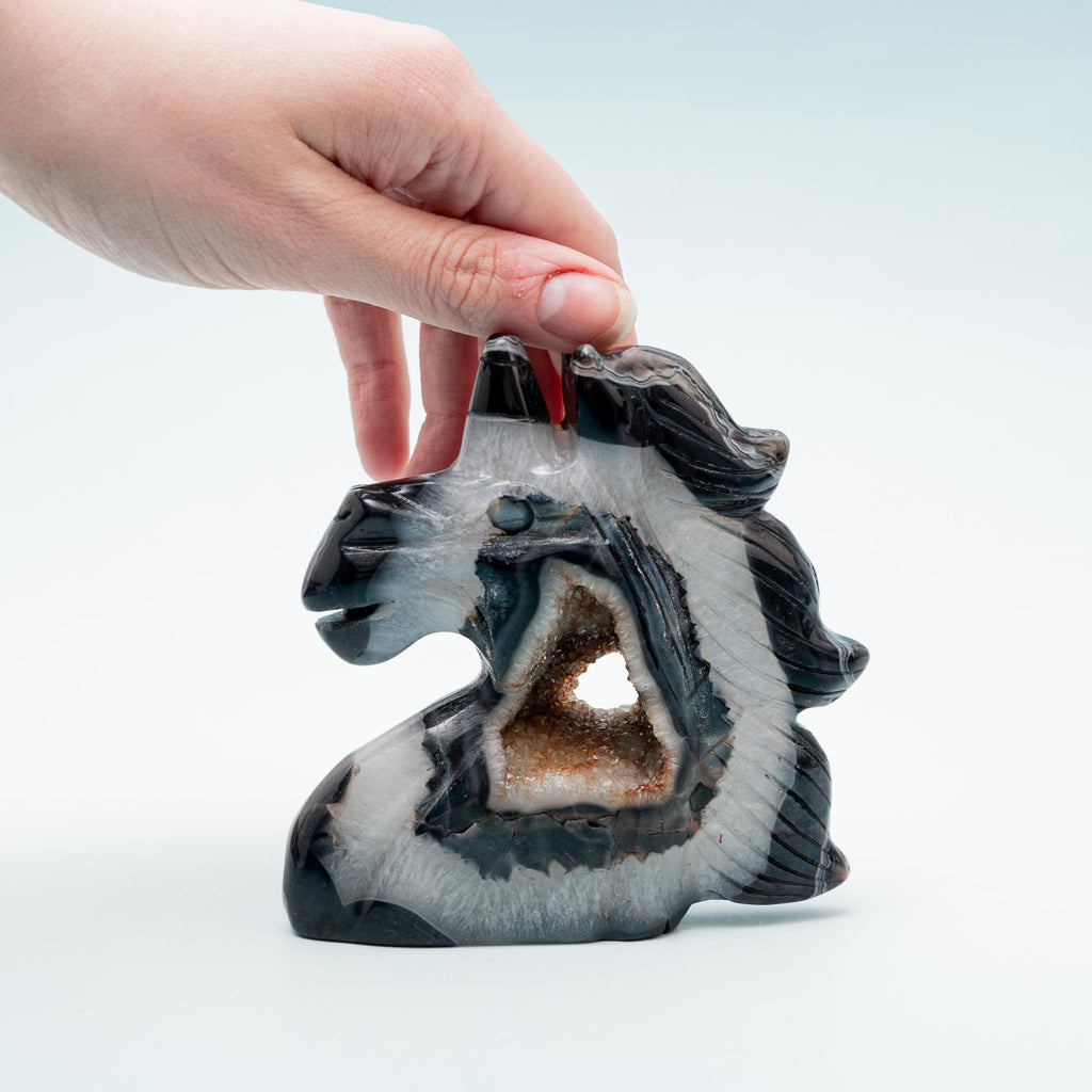 Black Agate Unicorn - 387g/11cm