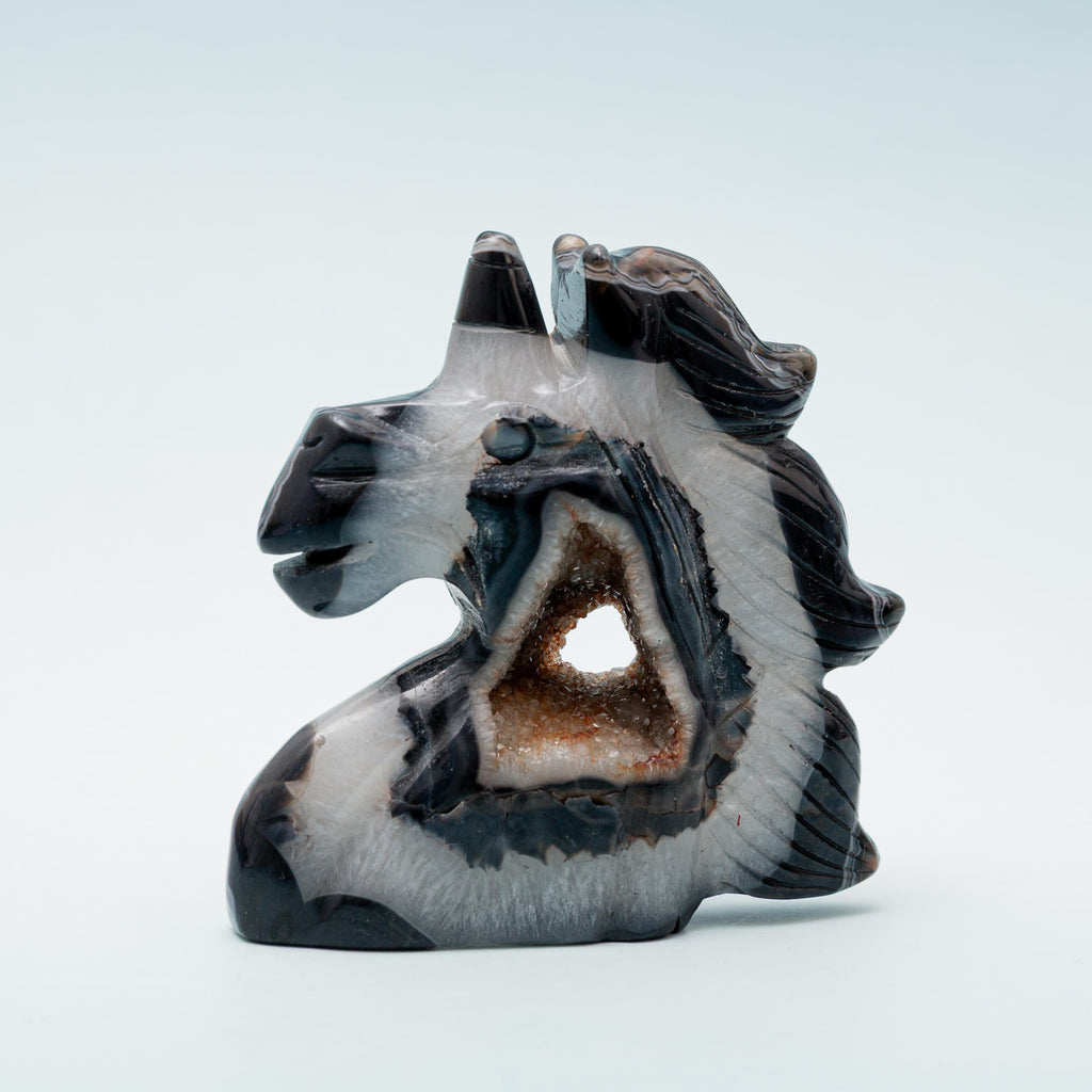 Black Agate Unicorn - 387g/11cm