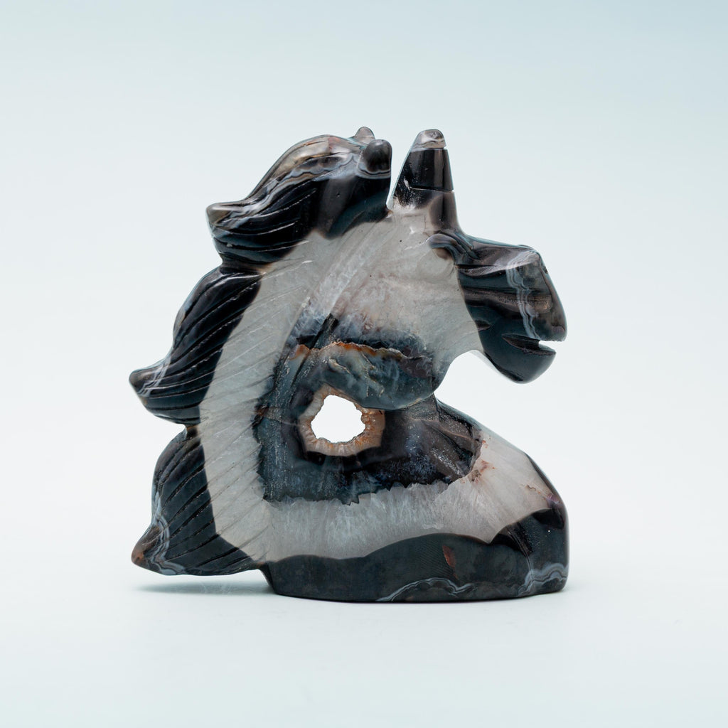 Black Agate Unicorn - 387g/11cm
