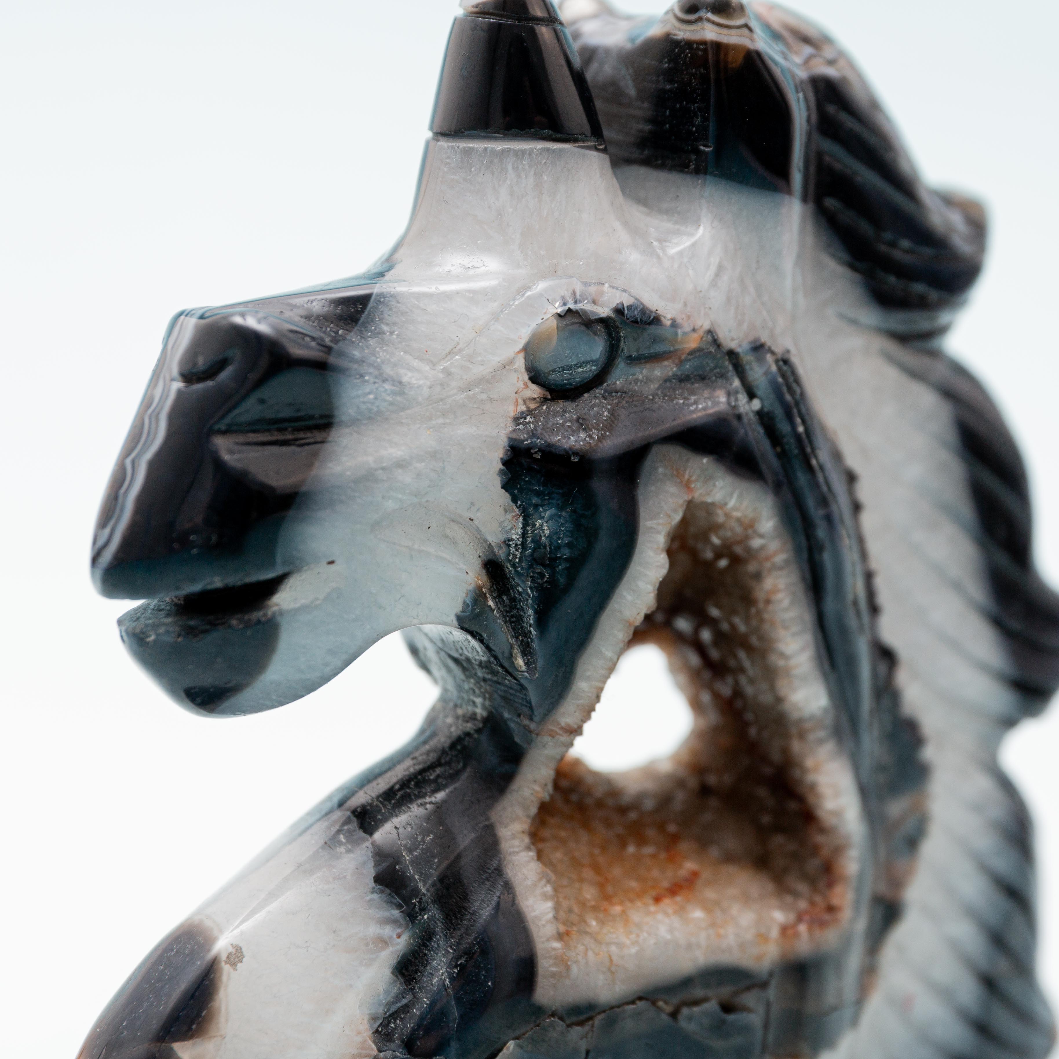 Black Agate Unicorn - 387g/11cm