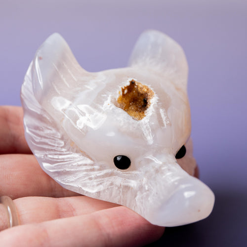 Agate Wolf Head - 6-7cm E