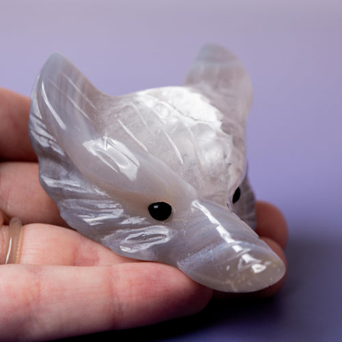 Agate Wolf Head - 6-7cm G