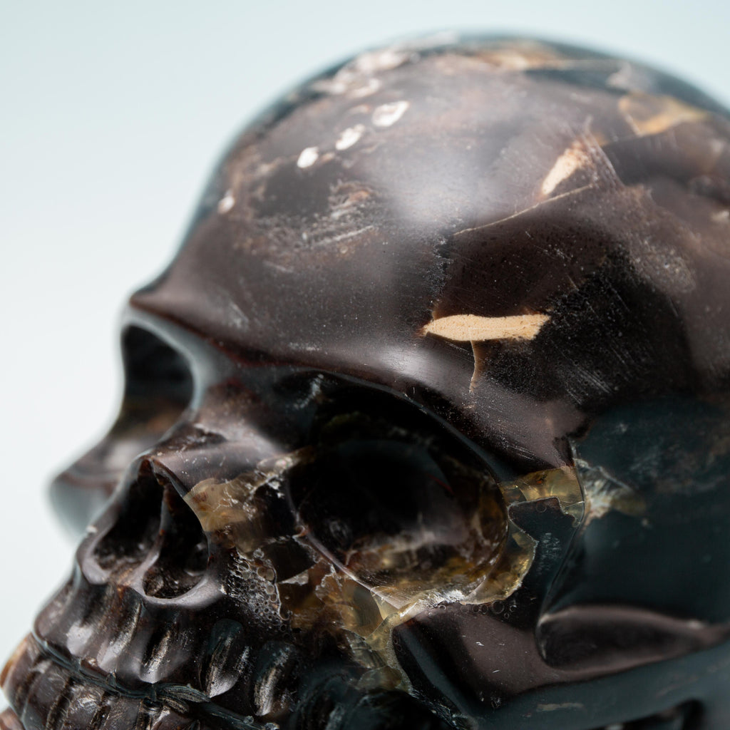 Indonesian Blue Amber Skull - 363g/9cm