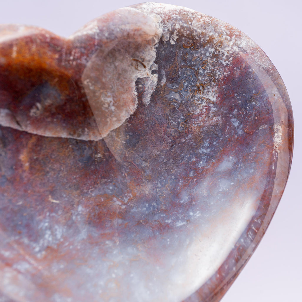 Moss Agate Heart Bowl - 8cm (A4)