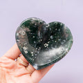 Moss Agate Heart Bowl - 8.5cm (A5)