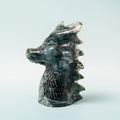 Moss Agate Dragon Head - 149g/7.5cm (A)