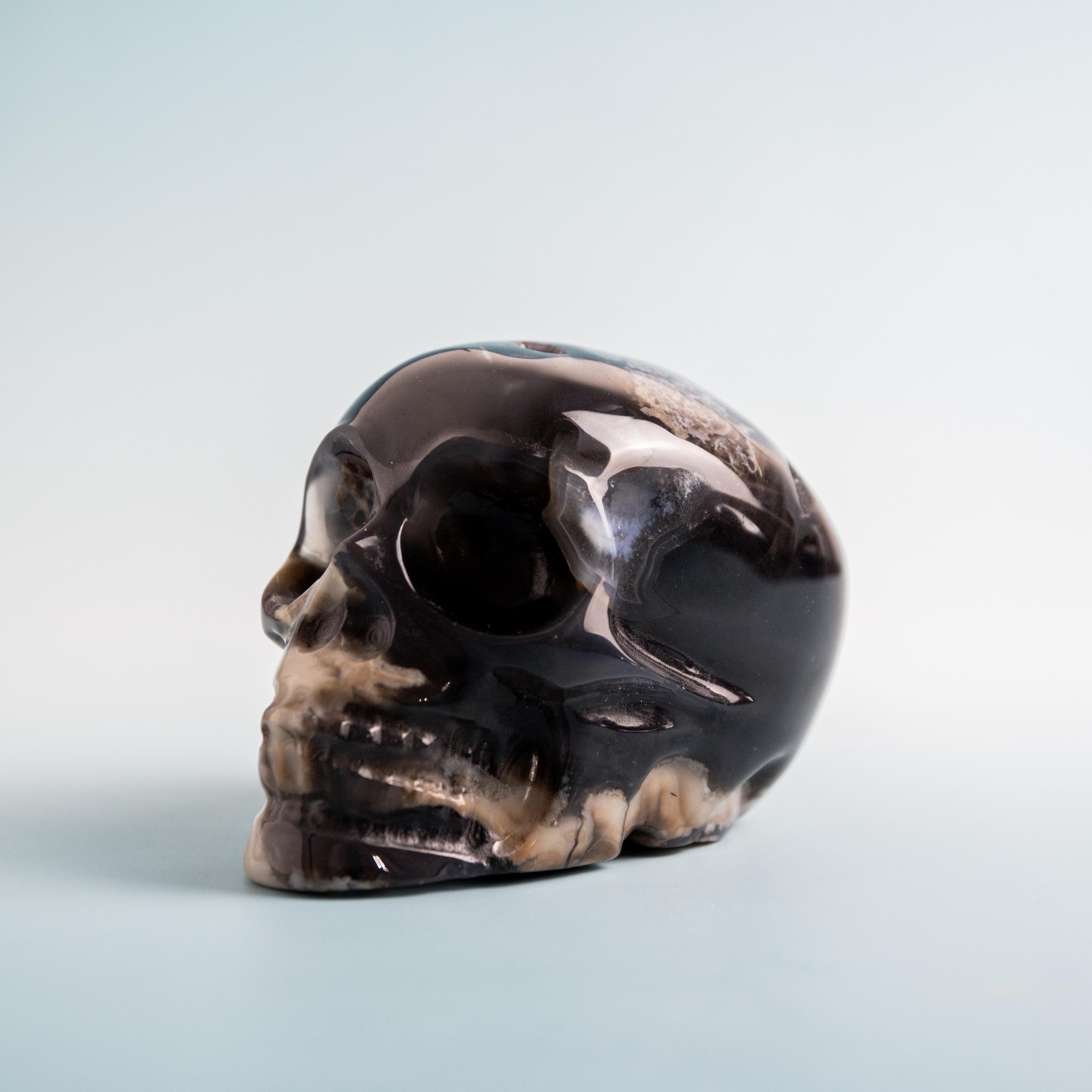 Volcanic Agate Skull - 535g/8cm