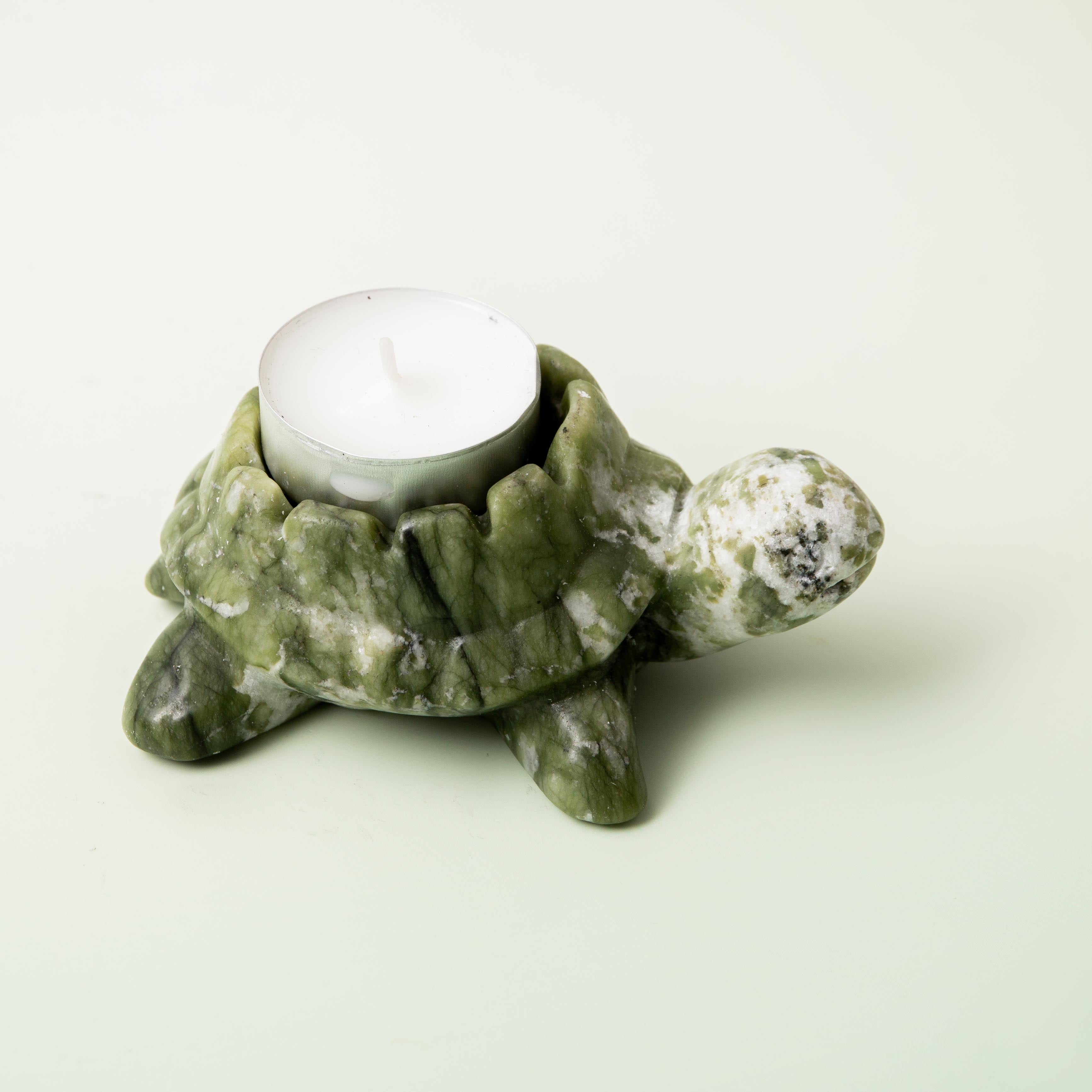 Serpentine Turtle Candle Holder - 308g/10cm (A)