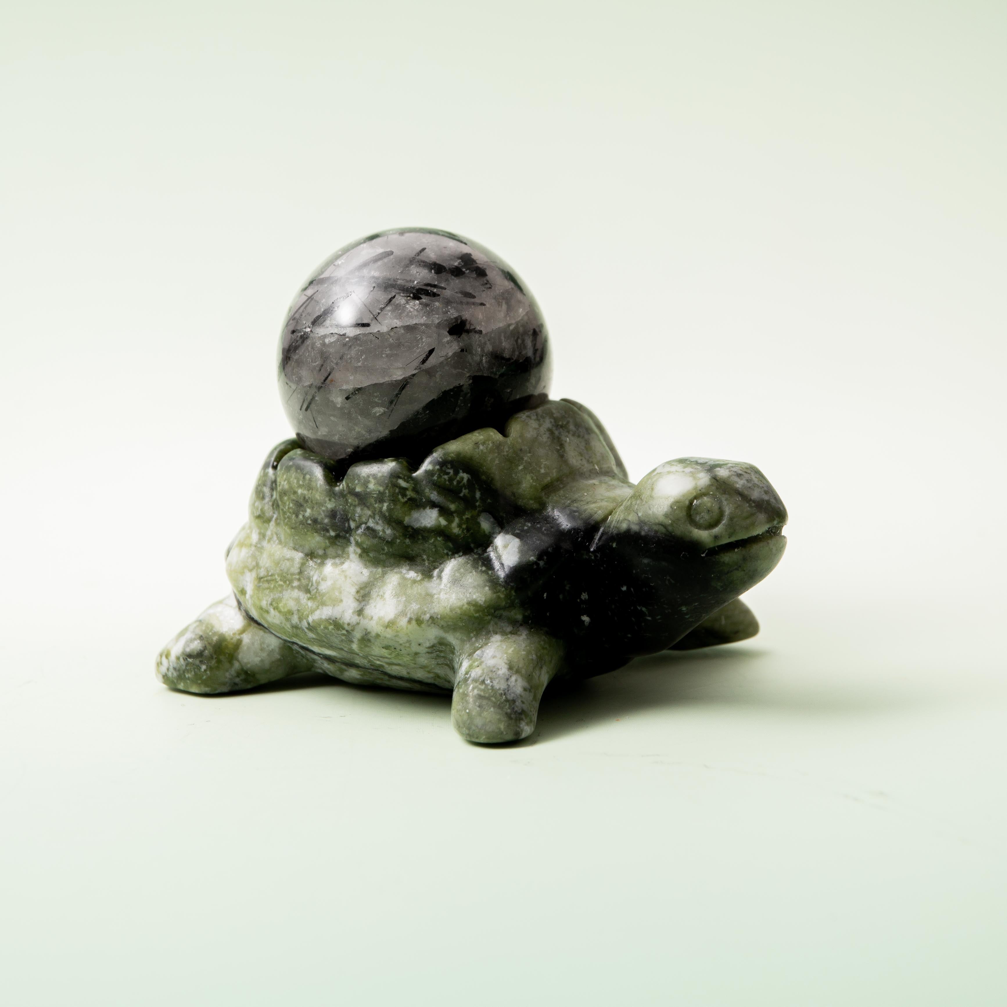 Serpentine Turtle Candle Holder - 297g/10cm (B)