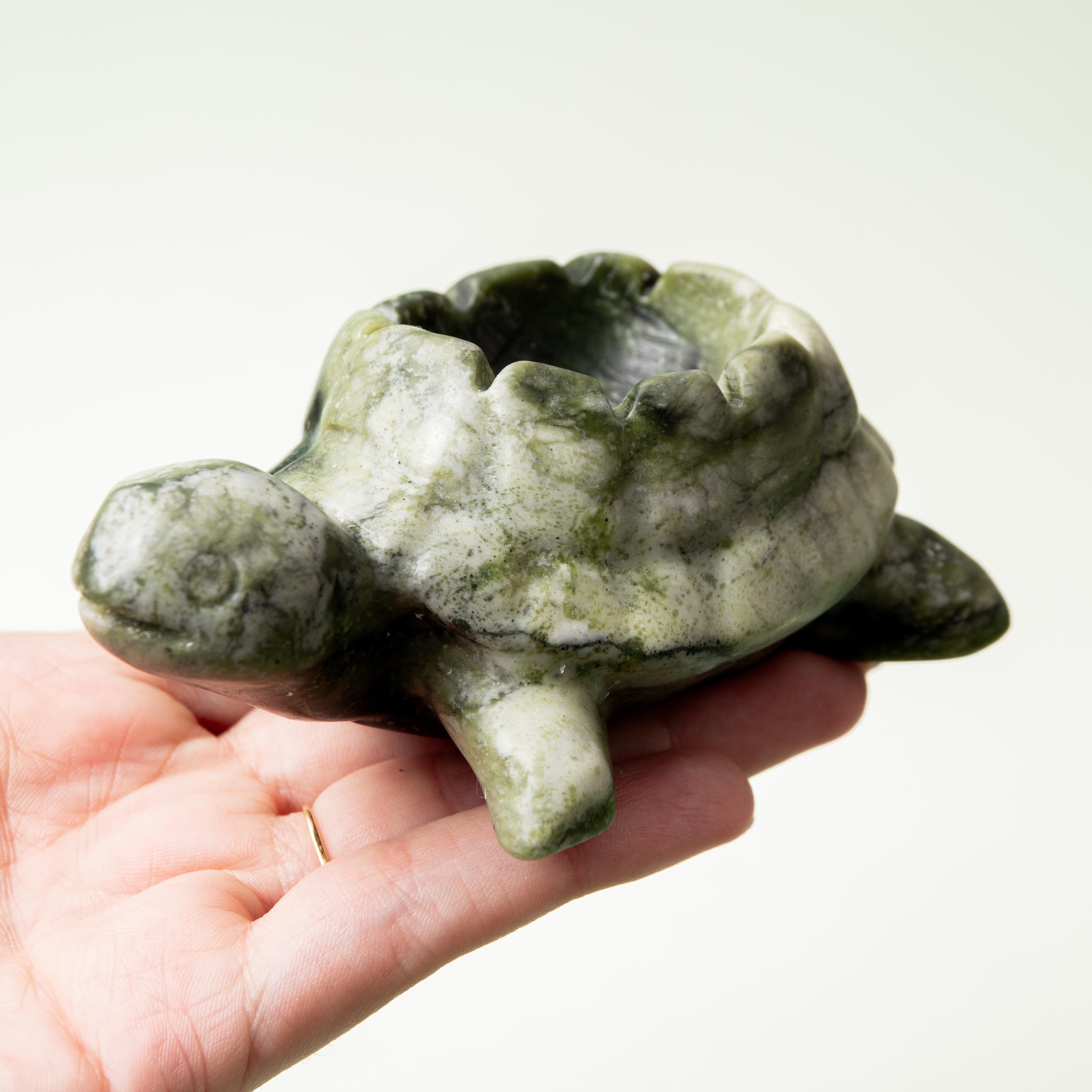 Serpentine Turtle Candle Holder - 297g/10cm (B)