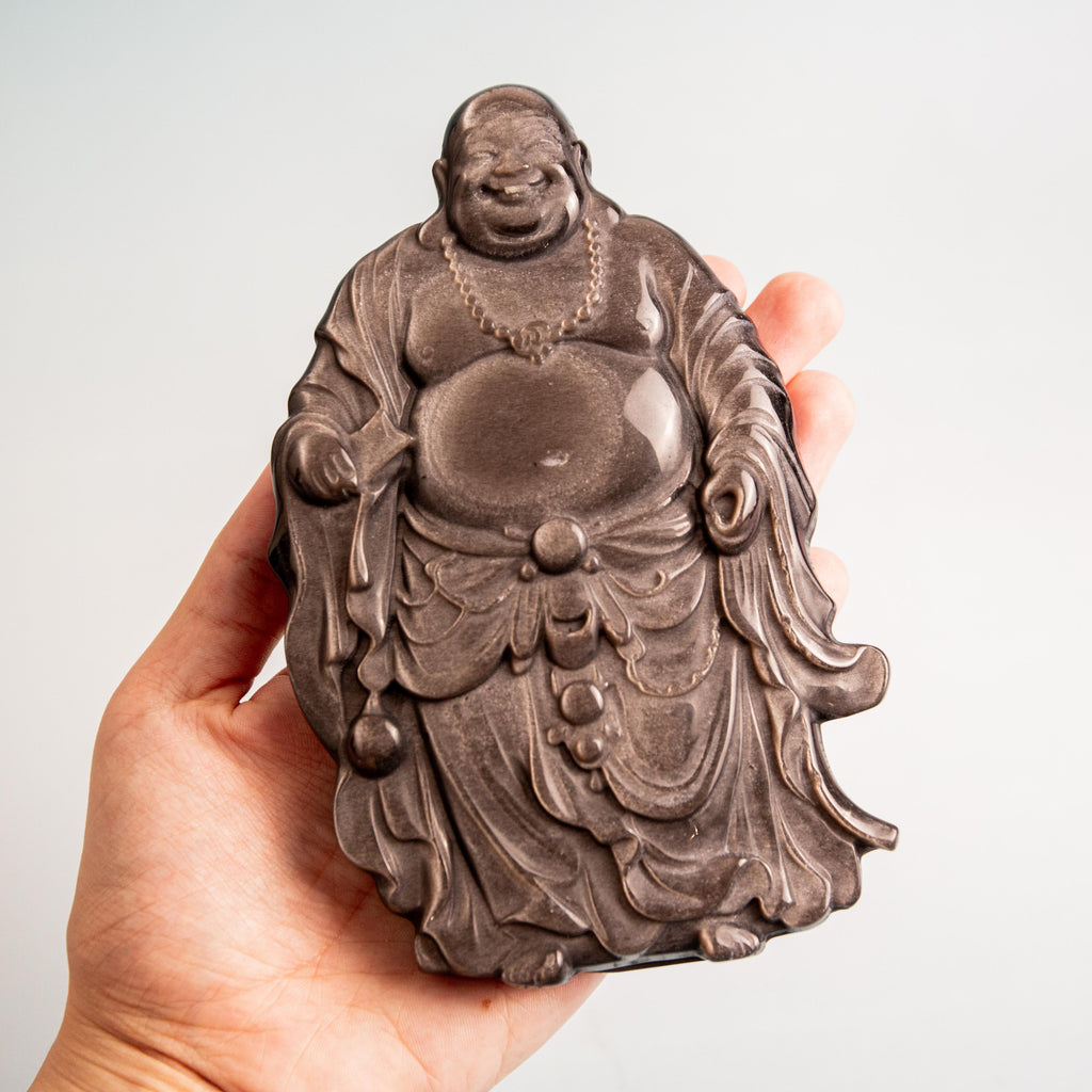 Silver Obsidian Buddha - 15 cm