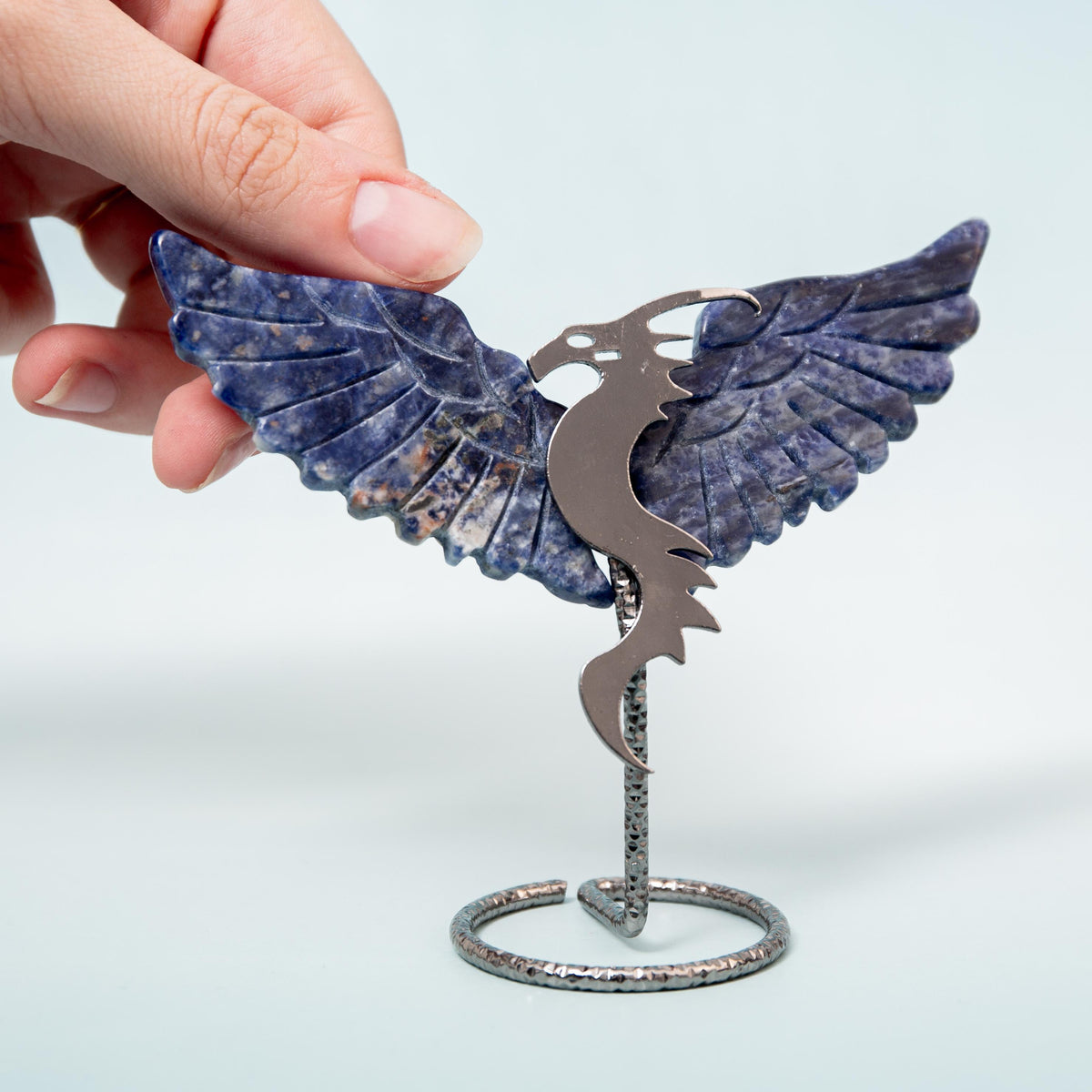 Sodalite Dragon (on Stand) - 9 cm (A4)