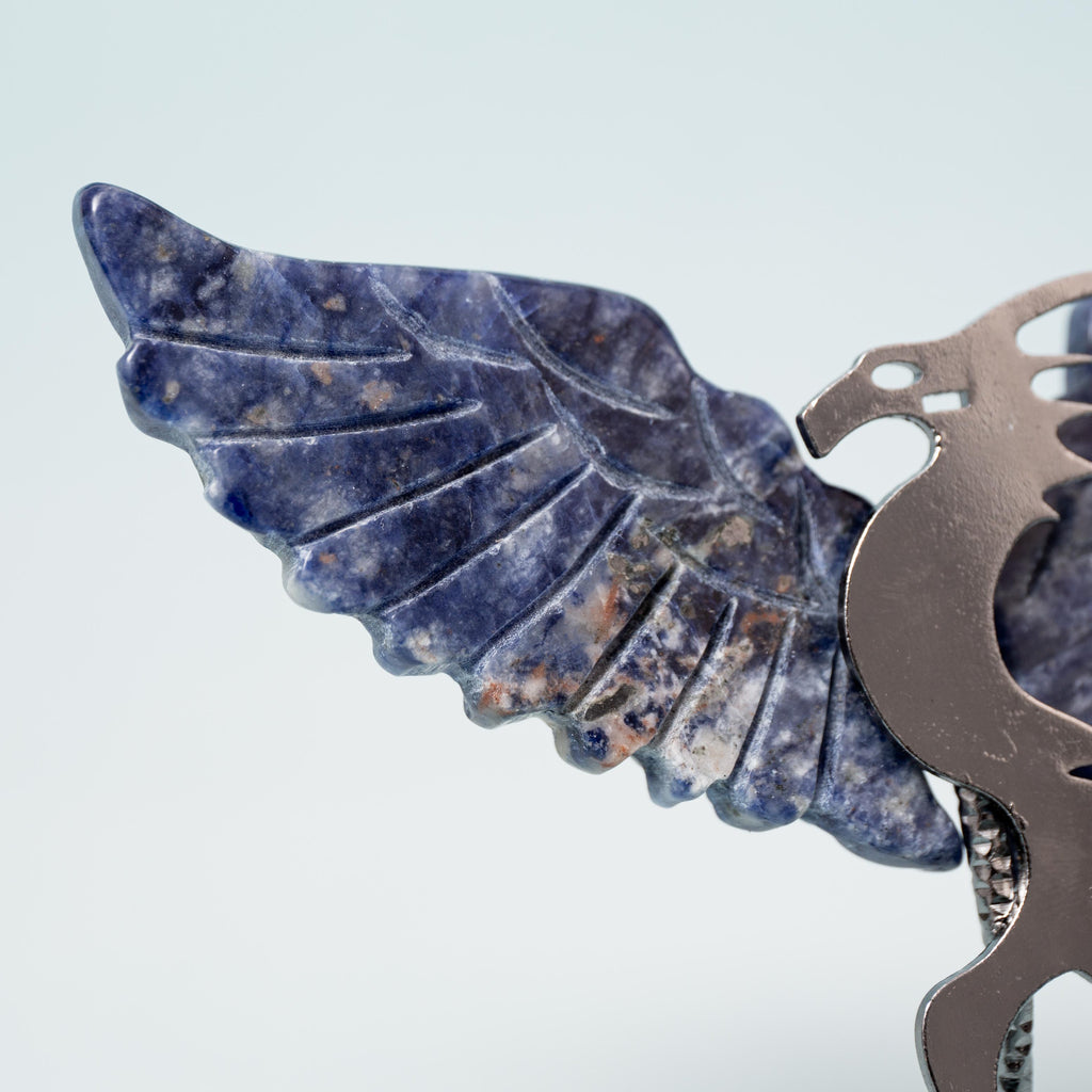 Sodalite Dragon (on Stand) - 9 cm (A4)