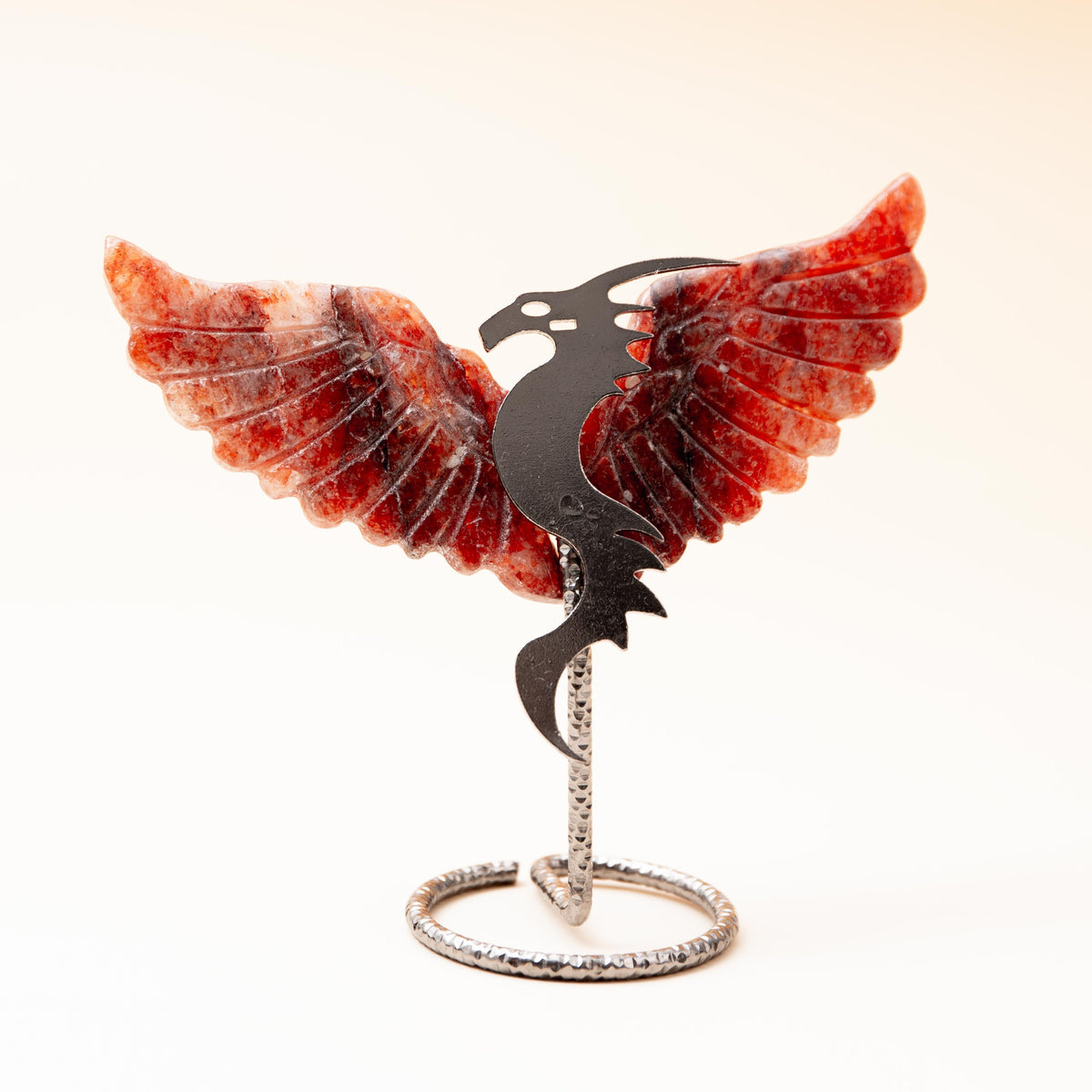 Red Quartz Dragon (on Stand) - 9 cm (A9)