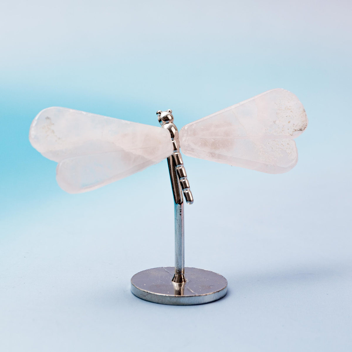 Rose Quartz Dragonfly (on Stand) - 6 cm (A1)
