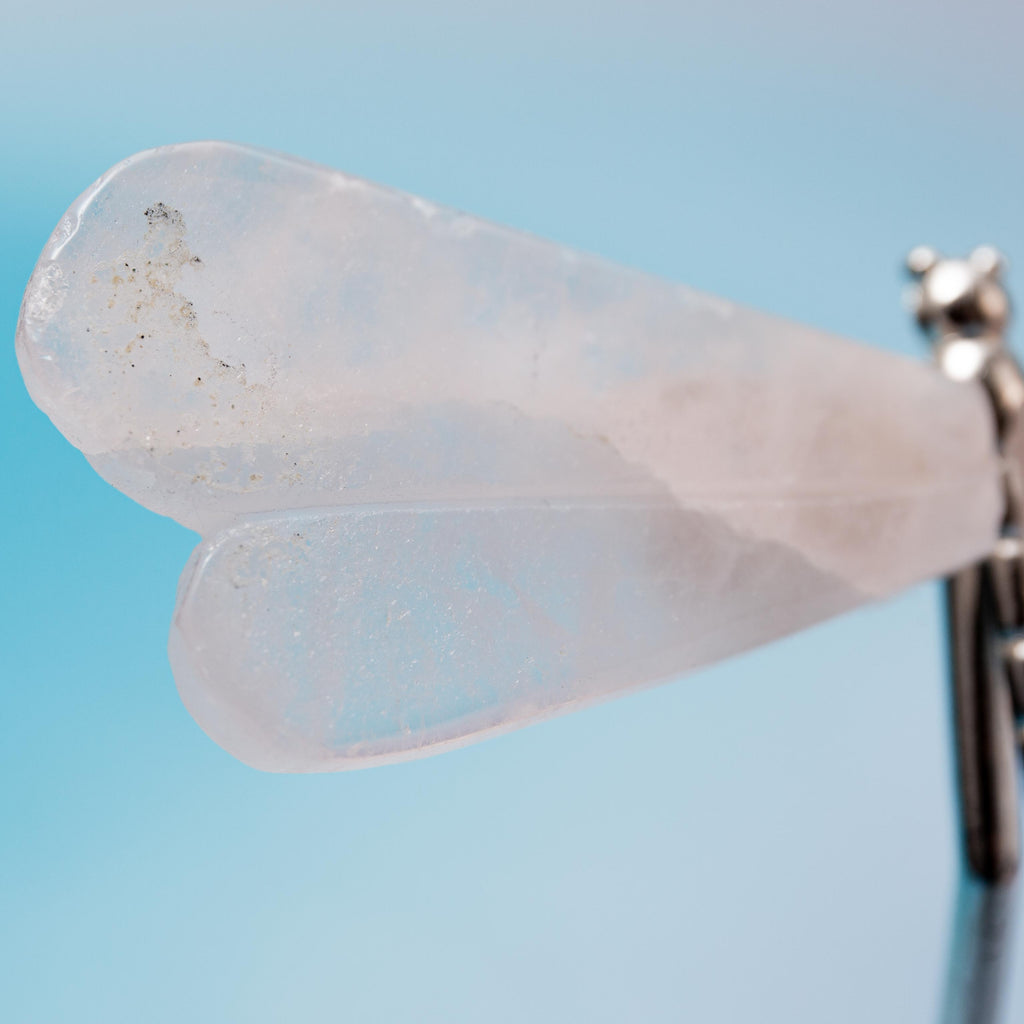 Rose Quartz Dragonfly (on Stand) - 6 cm (A1)