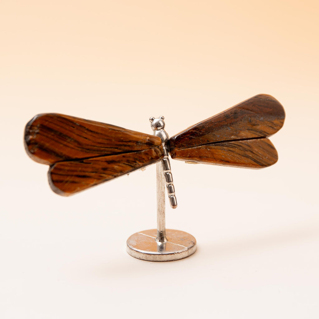 Tiger's Eye Dragonfly (on Stand) - 6 cm 34 gr (A5)