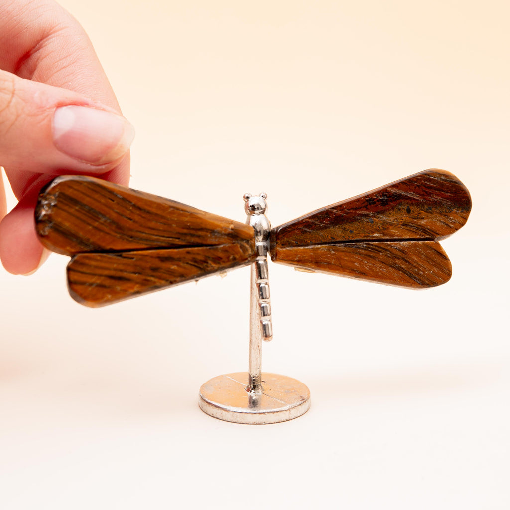 Tiger's Eye Dragonfly (on Stand) - 6 cm 34 gr (A5)