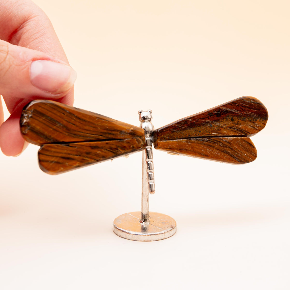 Tiger's Eye Dragonfly (on Stand) - 6 cm 34 gr (A5)