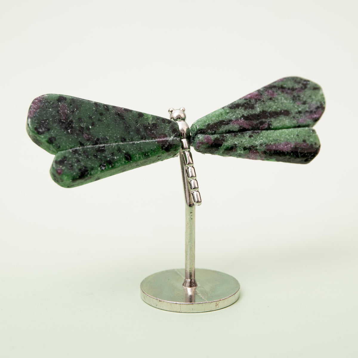 Ruby Zoizite Dragonfly (on Stand) - 6 cm (A9)