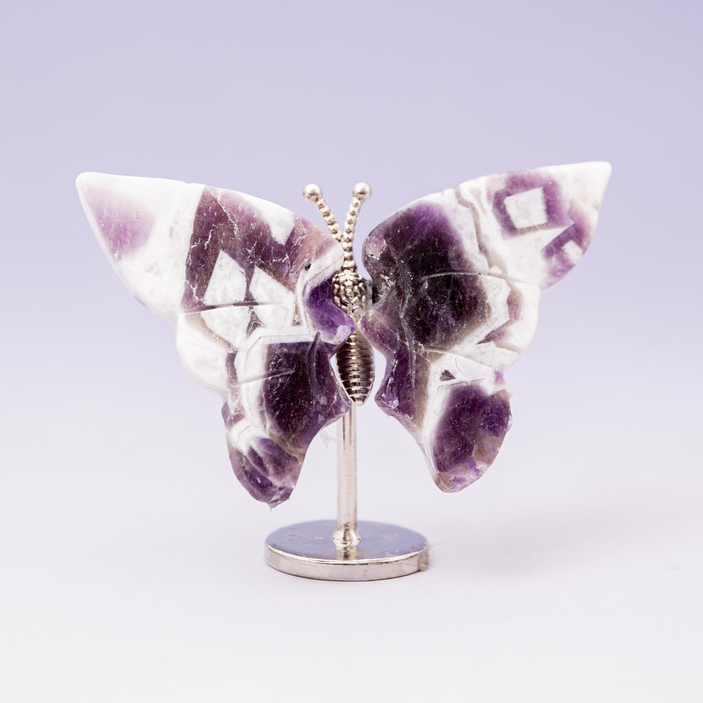 Amethyst Butterfly (on Stand) - 6 cm (A1)