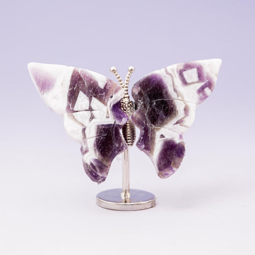 Amethyst Butterfly (on Stand) - 6 cm (A1)