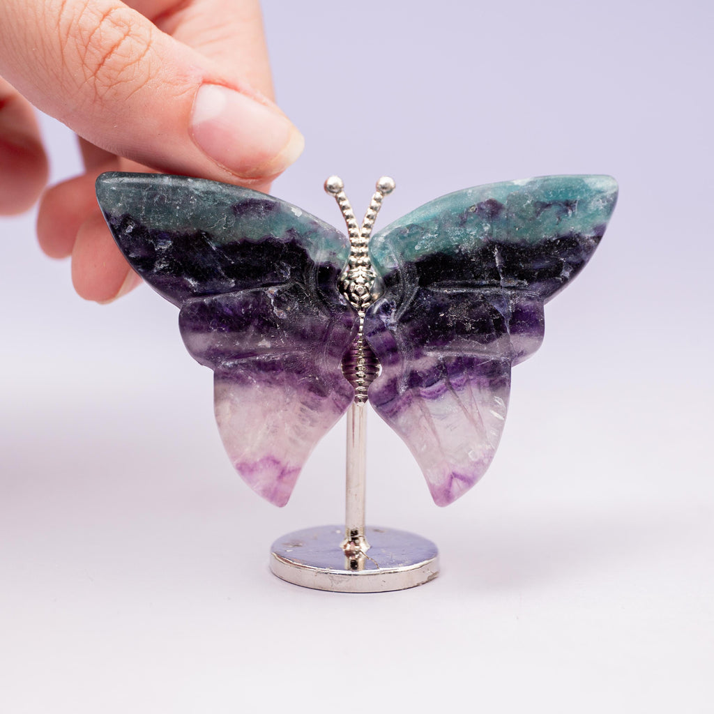 Fluorite Butterfly (on Stand) - 6 cm (A2)