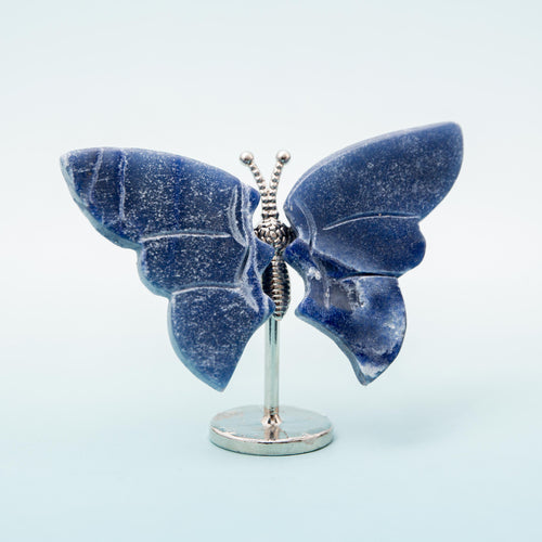 Blue Quartz Butterfly (on Stand) - 6 cm (A5)
