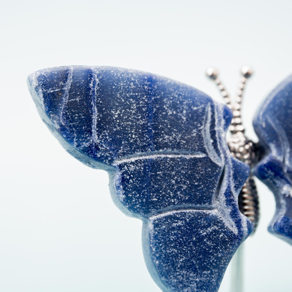Blue Quartz Butterfly (on Stand) - 6 cm (A5)