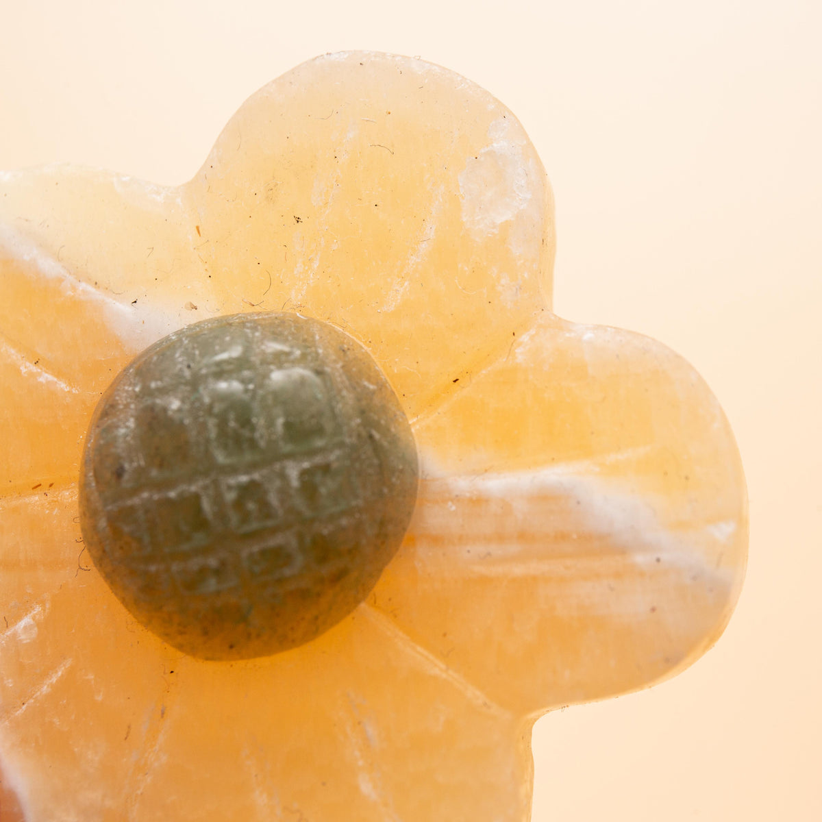 Yellow Calcite & Aventurin Flower - 5cm (A)