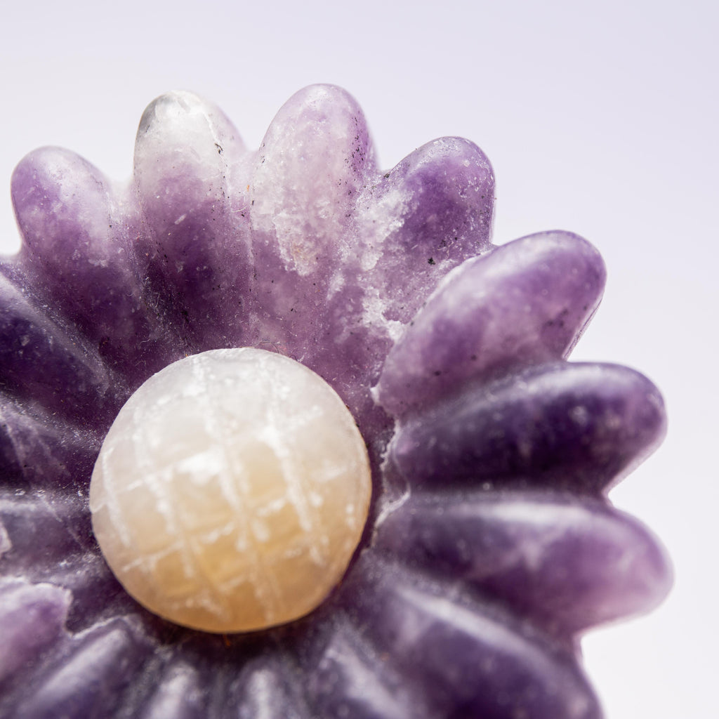 Lepidolit & Yellow Calcite Flower - 5 cm (B)