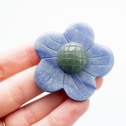 Blue Quartz - Aventurine Flower - 5 cm (D)