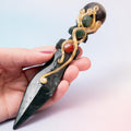 Silver Obsidian - Moss Agate Dagger - 3 cm 81 gr