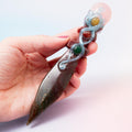 Rose Quartz - Moss Agate Dagger - 3 cm 84 gr