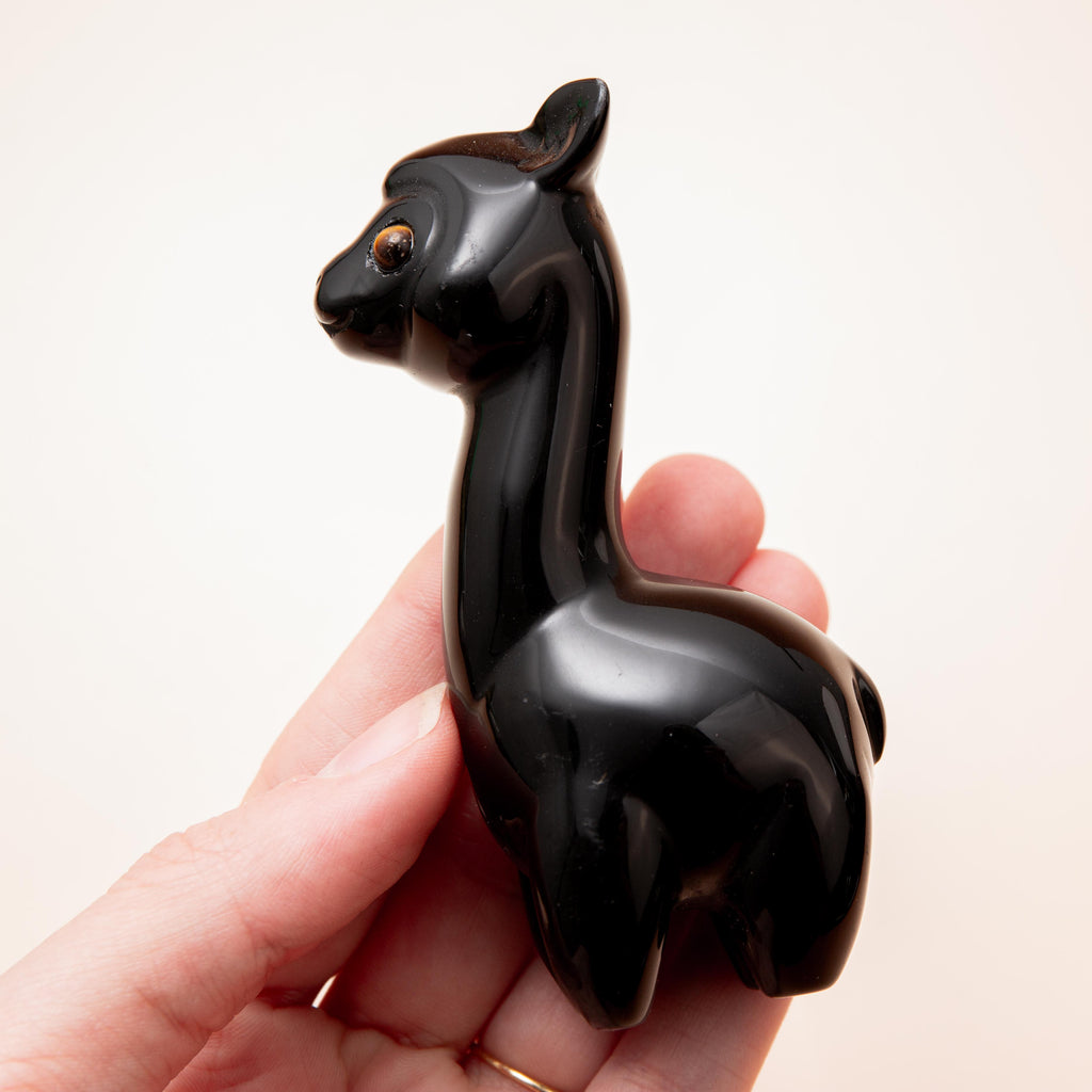 Obsidian Alpaca - 9 cm 127 gr