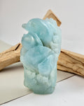 Dolphin carving - Aquamarine 289g